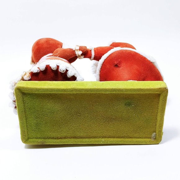 Vtg Flocked Santa & Mrs Clause Christmas Figures (cb6) - Picture 7 of 7